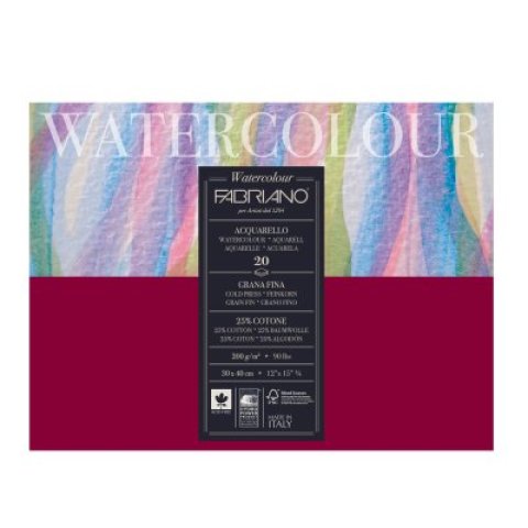 BLOK 30 X 40 FABRIANO WATERCOLOR GF 200 GR 20 L
.